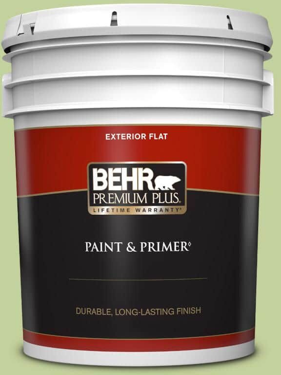 BEHR PREMIUM PLUS 5 gal. #P370-4 Cricket Field Flat Exterior Paint & Primer