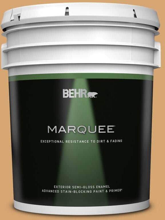 BEHR MARQUEE 5 gal. #M250-4 Cake Spice Semi-Gloss Enamel Exterior Paint & Primer