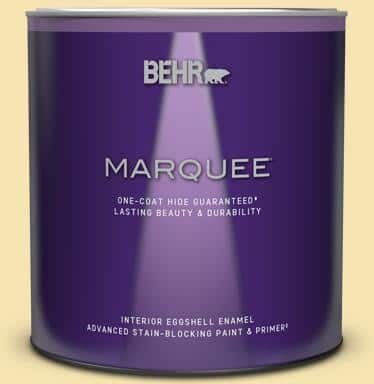 BEHR MARQUEE 1 qt. #370C-3 Sweet Corn Eggshell Enamel Interior Paint & Primer