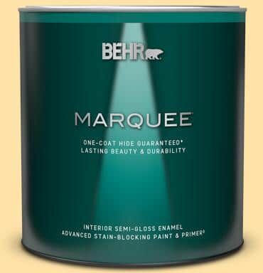 BEHR MARQUEE 1 qt. #P270-3 Sunflower Seed Semi-Gloss Enamel Interior Paint & Primer