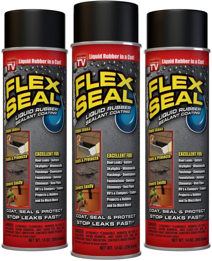 FLEX SEAL FAMILY OF PRODUCTS Flex Seal Black 14 oz. Aerosol Liquid Rubber Sealant Coating (3-Pack)