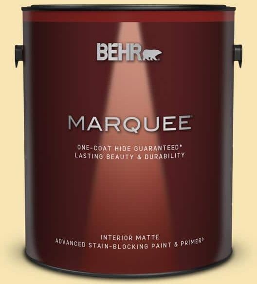 BEHR MARQUEE 1 gal. #370C-3 Sweet Corn Matte Interior Paint & Primer