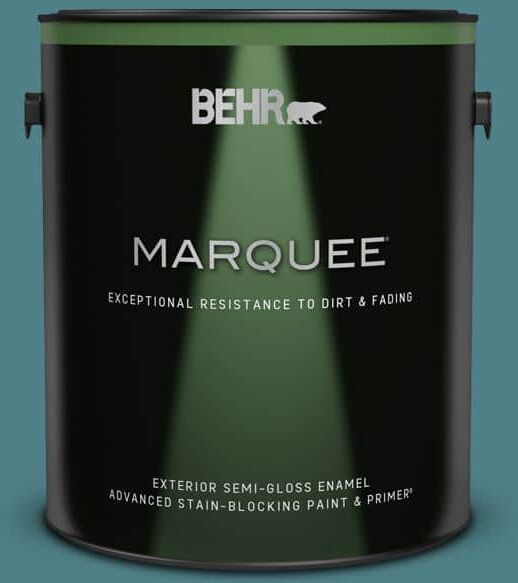 BEHR MARQUEE 1 gal. #ICC-75 Tapestry Teal Semi-Gloss Enamel Exterior Paint & Primer