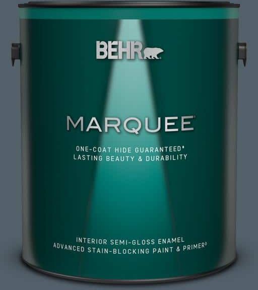 BEHR MARQUEE 1 gal. #ECC-35-3 Thunder Bay Semi-Gloss Enamel Interior Paint & Primer