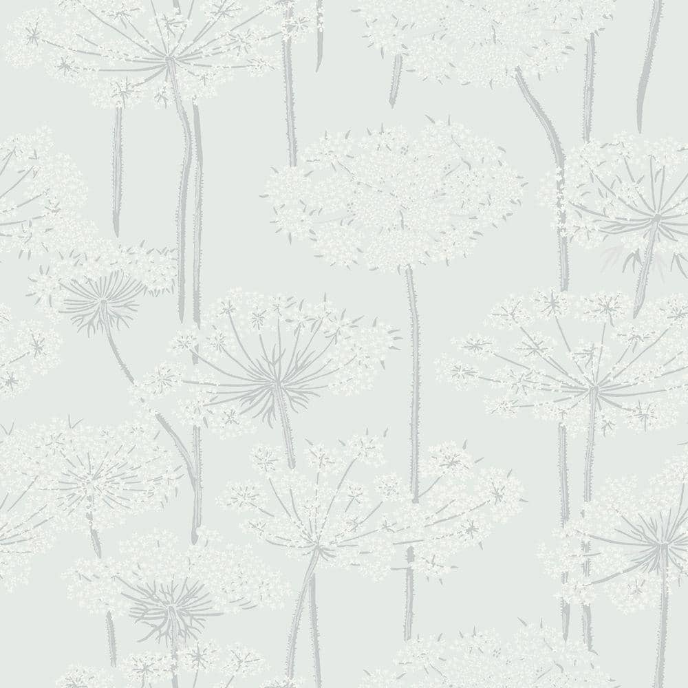 Brewster Grey Dandelion Meadow Paper Strippable Roll Wallpaper (Covers 57.5 sq. ft.)