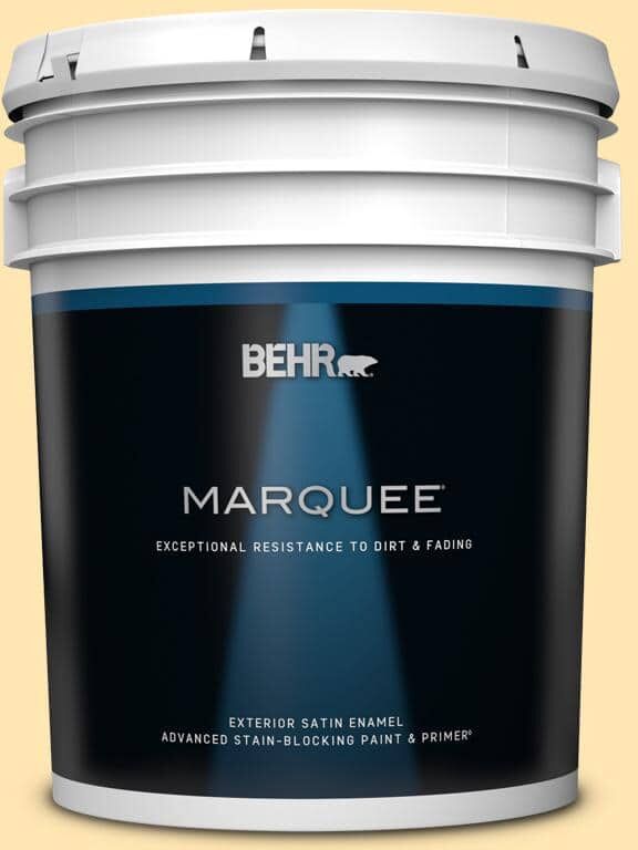 BEHR MARQUEE 5 gal. #P260-3 Vanilla Ice Cream Satin Enamel Exterior Paint & Primer