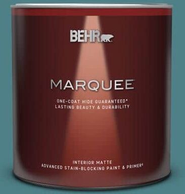 BEHR MARQUEE 1 qt. #ICC-75 Tapestry Teal Matte Interior Paint & Primer