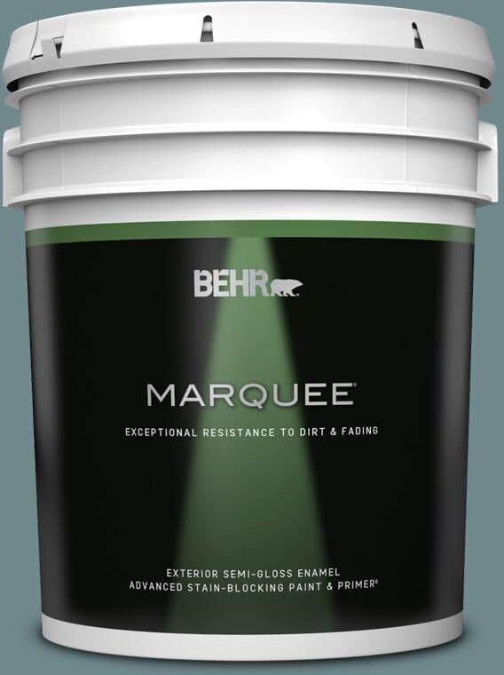 BEHR MARQUEE 5 gal. #PPU13-06 Polaris Blue Semi-Gloss Enamel Exterior Paint & Primer