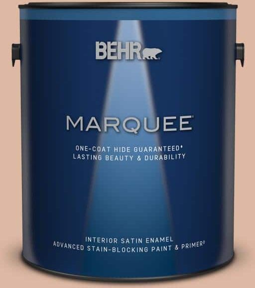 BEHR MARQUEE 1 gal. #ECC-60-1 Coral Bay Satin Enamel Interior Paint & Primer