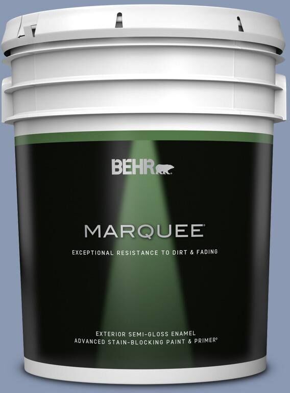 BEHR MARQUEE 5 gal. #600F-5 Blueberry Buckle Semi-Gloss Enamel Exterior Paint & Primer