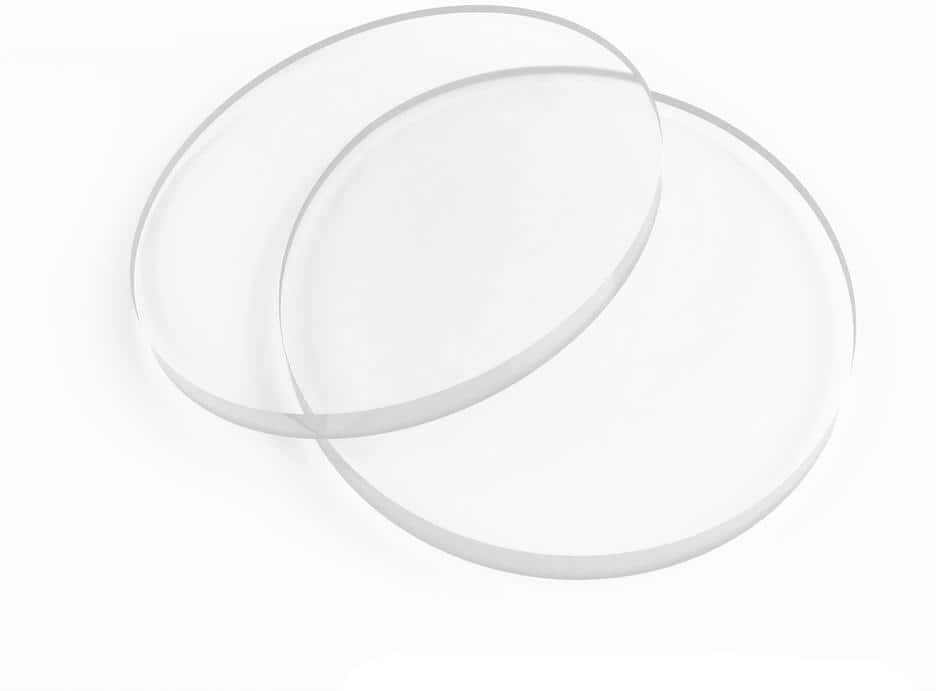 Fab Glass and Mirror Plexiglass 10 in. L x 10 in. W Clear Round Acrylic Sheet Rust Resistant 1/4" with Flat Edge Ideal for Cake (Pack of 2)