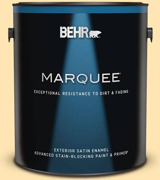 BEHR MARQUEE 1 gal. #P260-3 Vanilla Ice Cream Satin Enamel Exterior Paint & Primer