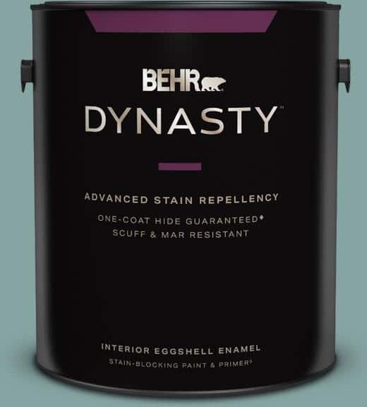 BEHR DYNASTY 1 gal. #PPU13-08 Venus Teal One-Coat Hide Eggshell Enamel Interior Stain-Blocking Paint & Primer