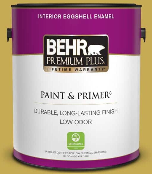 BEHR PREMIUM PLUS 1 gal. #380D-6 Leapfrog Eggshell Enamel Low Odor Interior Paint & Primer