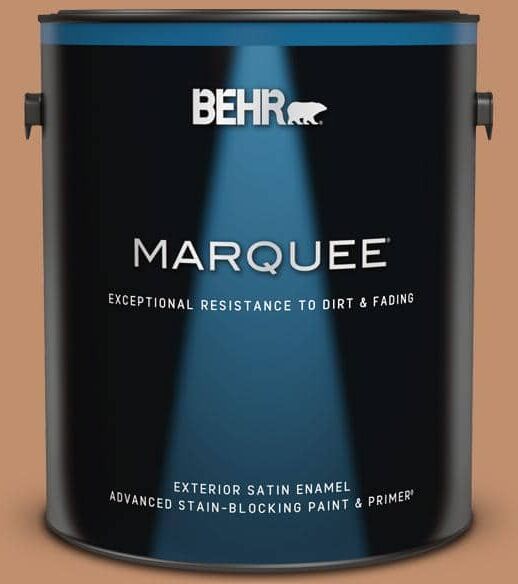 BEHR MARQUEE 1 gal. #260F-5 Applesauce Cake Satin Enamel Exterior Paint & Primer