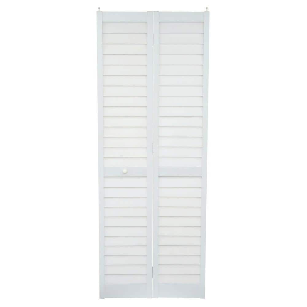 Home Fashion Technologies 30 in. x 80 in. 3 in. Louver/Louver White PVC Composite Interior Bi-Fold Door