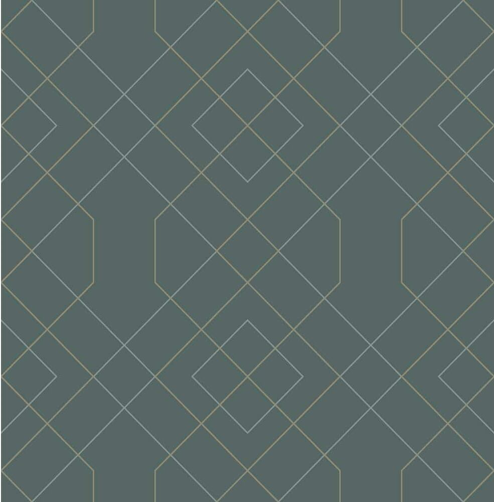 Scott Ballard Teal Geometric Teal Paper Strippable Roll (Covers 56.4 sq. ft.)