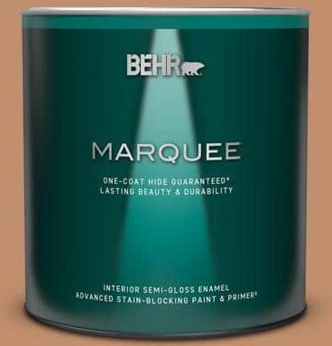 BEHR MARQUEE 1 qt. #260F-5 Applesauce Cake Semi-Gloss Enamel Interior Paint & Primer