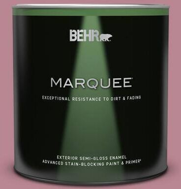 BEHR MARQUEE 1 qt. #BIC-19 Berry Blush Semi-Gloss Enamel Exterior Paint & Primer