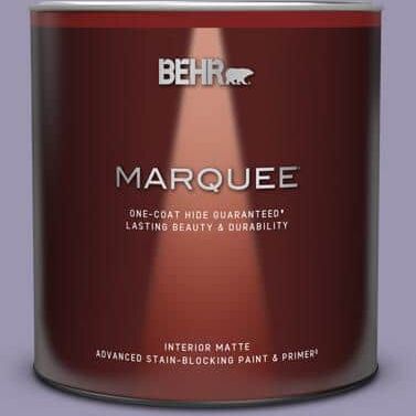 BEHR MARQUEE 1 qt. #S570-4 Night Music One-Coat Hide Matte Interior Paint & Primer