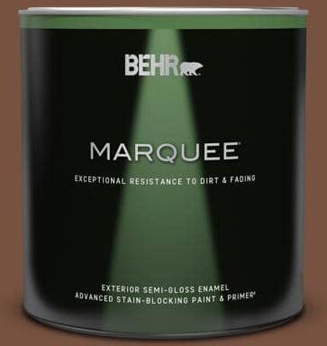 BEHR MARQUEE 1 qt. #240F-7 Root Beer Semi-Gloss Enamel Exterior Paint & Primer