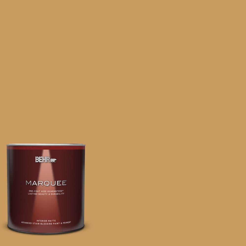 BEHR MARQUEE 1 qt. #M280-6 Solid Gold Matte Interior Paint & Primer