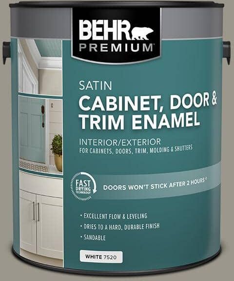 BEHR PREMIUM 1 gal. #MQ2-60 Iron Gate Satin Enamel Interior/Exterior Cabinet, Door & Trim Paint