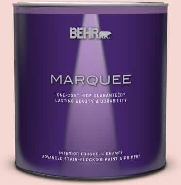 BEHR MARQUEE 1 qt. #M160-1 Cupcake Pink Eggshell Enamel Interior Paint & Primer