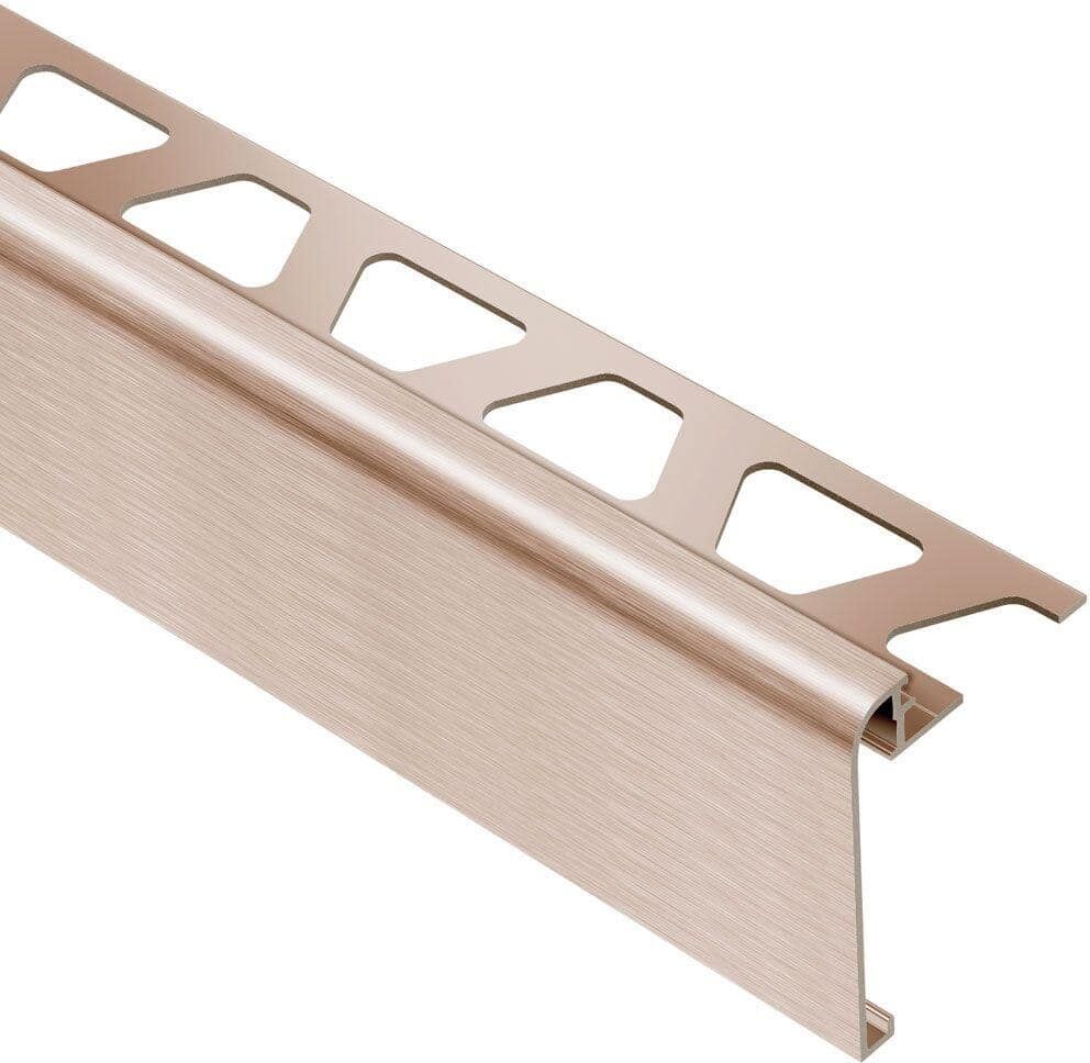 Schluter Rondec-Step Brushed Copper Anodized Aluminum 1/2 in. x 8 ft. 2-1/2 in. Metal Tile Edging Trim