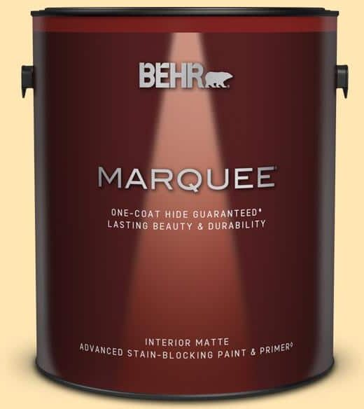 BEHR MARQUEE 1 gal. #P260-3 Vanilla Ice Cream Matte Interior Paint & Primer