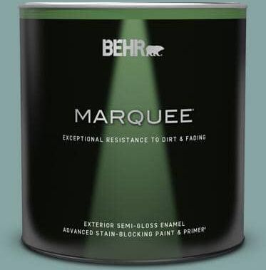 BEHR MARQUEE 1 qt. #PPU13-08 Venus Teal Semi-Gloss Enamel Exterior Paint & Primer