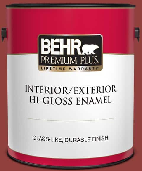 BEHR PREMIUM PLUS 1 gal. #PPF-40 Rocking Chair Red Hi-Gloss Enamel Interior/Exterior Paint