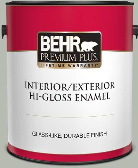 BEHR PREMIUM PLUS 1 gal. Home Decorators Collection #HDC-AC-21 Keystone Gray Hi-Gloss Enamel Interior/Exterior Paint