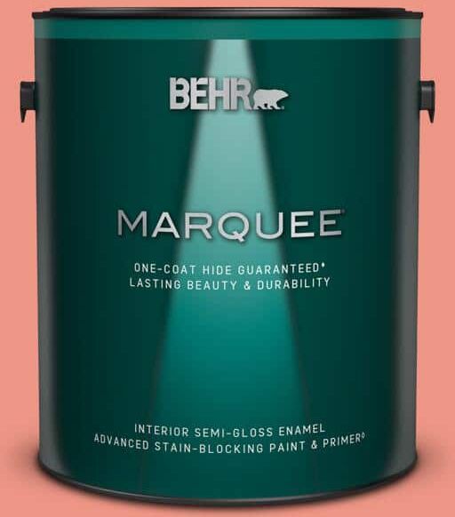 BEHR MARQUEE 1 gal. #P180-4 Guava Jelly Semi-Gloss Enamel Interior Paint & Primer