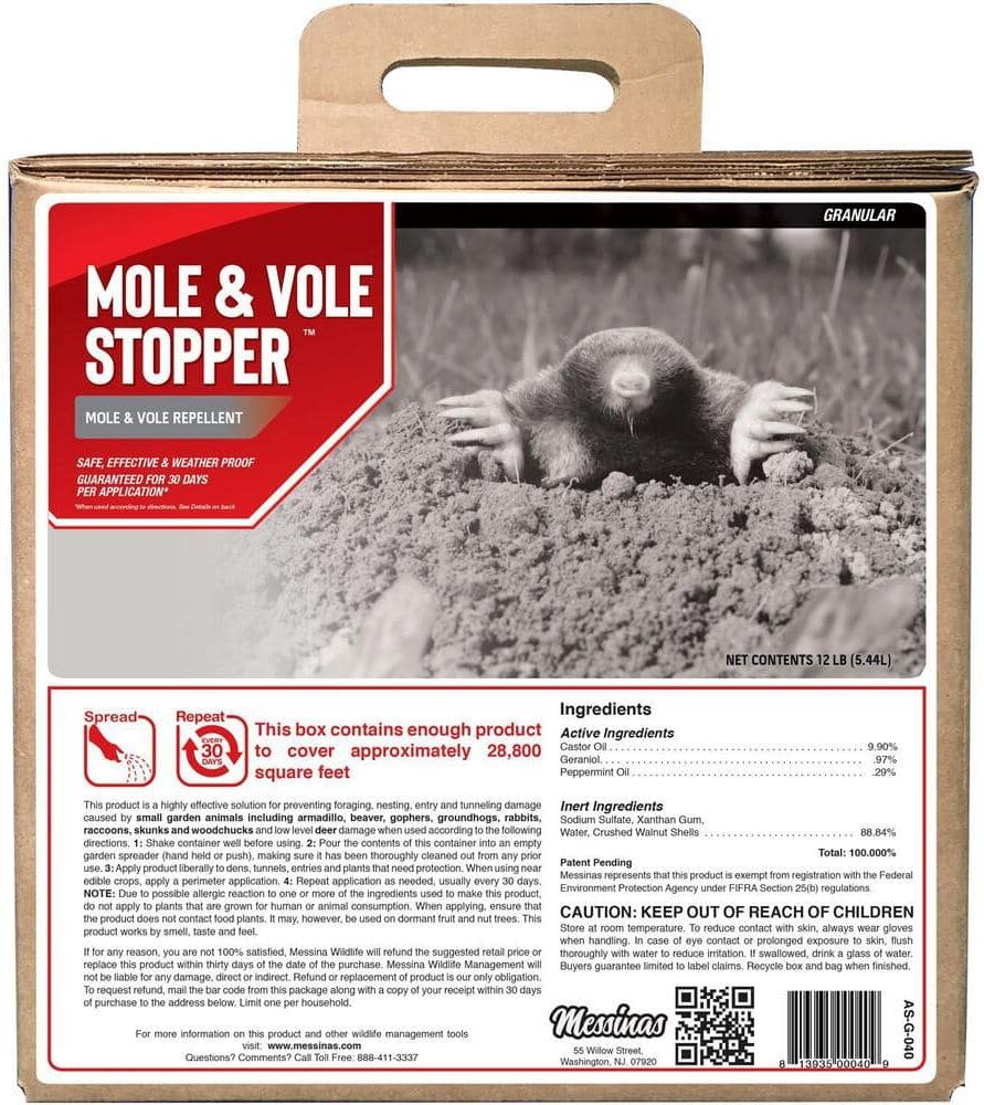 ANIMAL STOPPER Mole and Vole Stopper Animal Repellent, 40# Ready-to-Use Granular Bulk