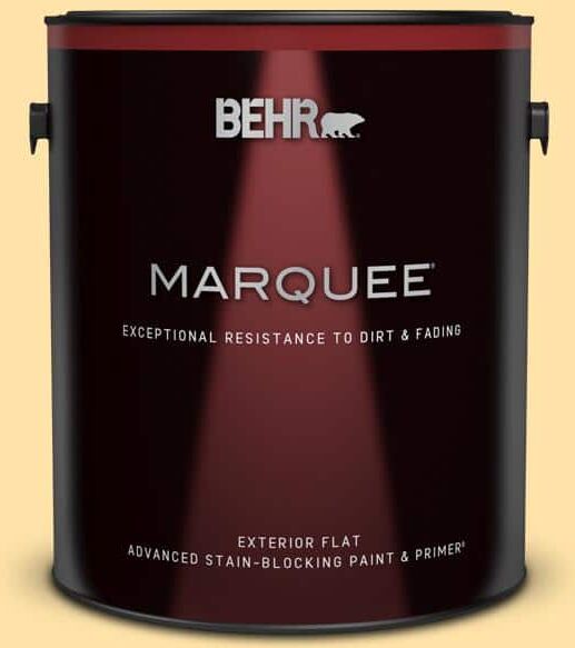 BEHR MARQUEE 1 gal. #P270-3 Sunflower Seed Flat Exterior Paint & Primer