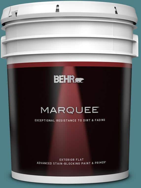 BEHR MARQUEE 5 gal. #ICC-75 Tapestry Teal Flat Exterior Paint & Primer