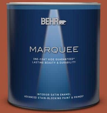 BEHR MARQUEE 1 qt. #S-H-210 New Penny Satin Enamel Interior Paint & Primer