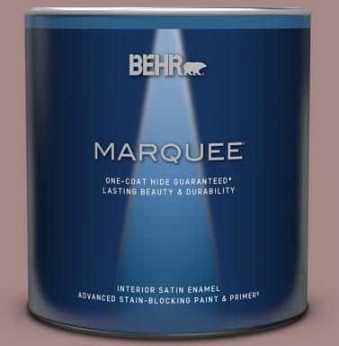 BEHR MARQUEE 1 qt. #120F-4 Blackberry Mocha Satin Enamel Interior Paint & Primer