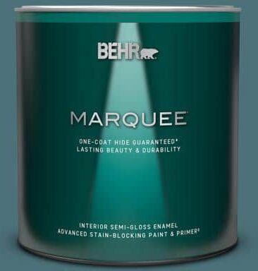 BEHR MARQUEE 1 qt. #S450-6 Tornado Season One-Coat Hide Semi-Gloss Enamel Interior Paint & Primer