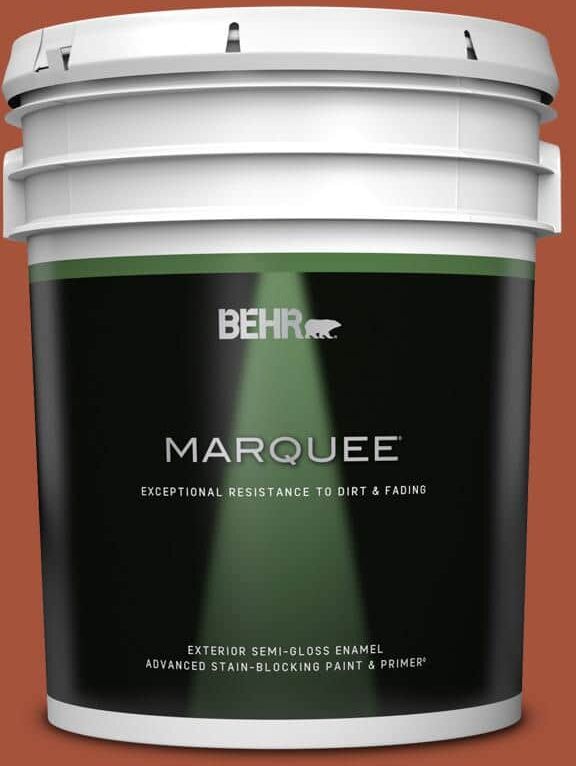 BEHR MARQUEE 5 gal. #S-H-210 New Penny Semi-Gloss Enamel Exterior Paint & Primer