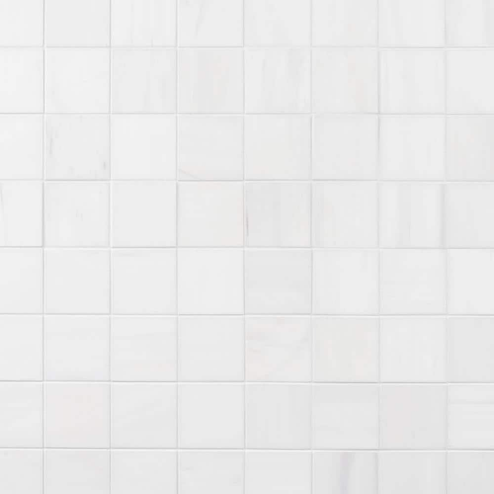 Ivy Hill Tile Bianco Dolomite White 12 in. x 12 in. Honed Marble Floor and Wall Mosaic Tile (1 sq. ft./Each)