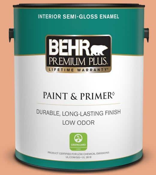 BEHR PREMIUM PLUS 1 gal. #240D-4 Ceramic Glaze Semi-Gloss Enamel Low Odor Interior Paint & Primer