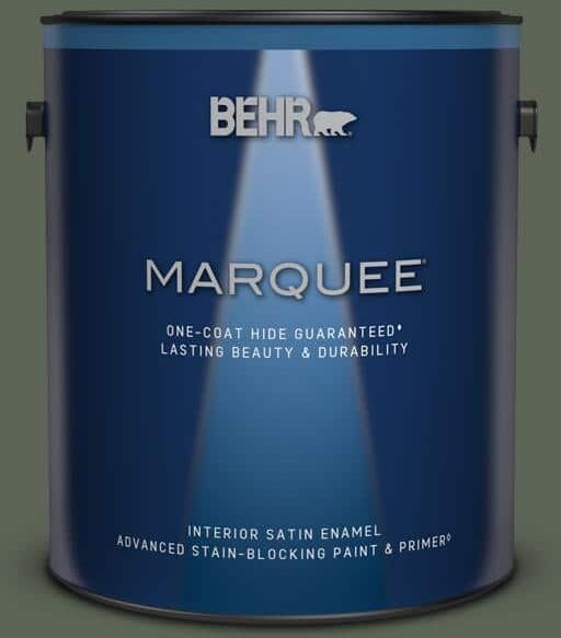 BEHR MARQUEE 1 gal. #T13-16 Pine Cone Pass Satin Enamel Interior Paint & Primer