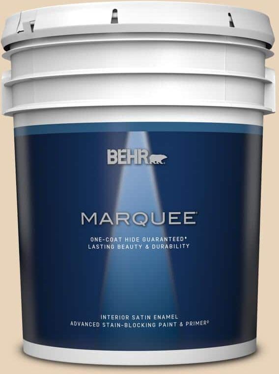 BEHR MARQUEE 5 gal. #S260-1A Cake Crumbs Satin Enamel Interior Paint & Primer