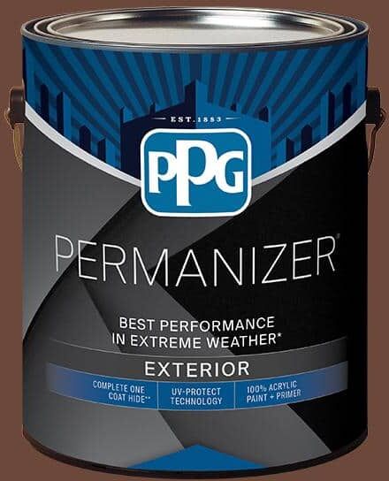 PERMANIZER 1 gal. PPG1072-7 Bird House Brown Semi-Gloss Exterior Paint