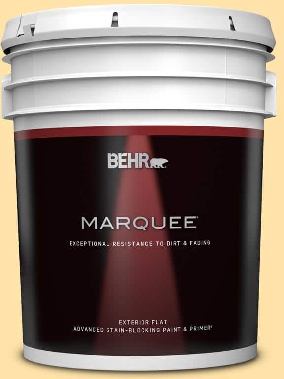 BEHR MARQUEE 5 gal. #P270-3 Sunflower Seed Flat Exterior Paint & Primer