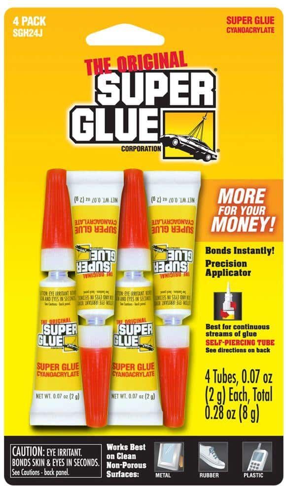 Super Glue 0.07 oz. , (4) 0.07 oz. Tubes per card, Case pack of 12 cards