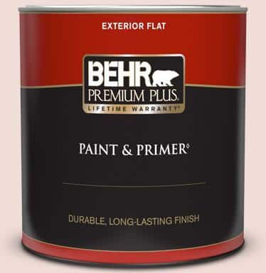 BEHR PREMIUM PLUS 1 qt. #BIC-05 Shabby Chic Pink Flat Exterior Paint & Primer