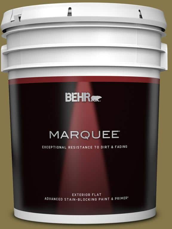 BEHR MARQUEE 5 gal. #M330-7 Green Tea Leaf Flat Exterior Paint & Primer